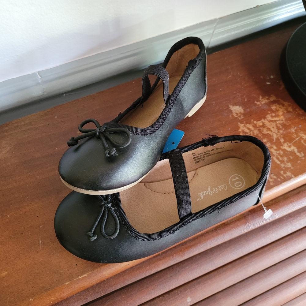 Carter's Black Kids Dress Shoes with Bow